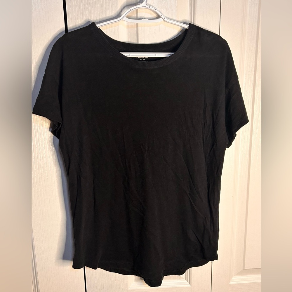 Madewell Women’s Classic Cotton Crewneck Black Women's Short Sleeve Top Medium M